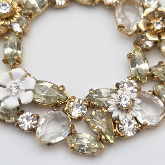 J. Crew Floral Crystal Wreath Statement Earrings – Antiqued Gold-Tone - Picture 12 of 16